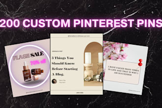create 200 custom pinterest pins travel beauty all types