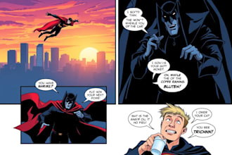 draw manga comics page comic illustration graphic novel in pencil ink color