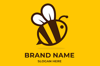 design honey bee logo with copyrights