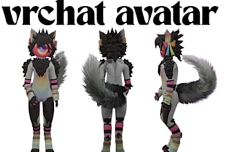 do vrchat avatar  vrc vtubing furry avatar custom model avatar rigging