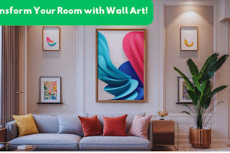 personalized wall art based on a photo of your room
