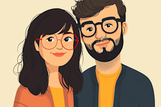 draw christmas couple family or pet portrait