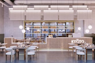 renew3d classic restaurant,cgi coffee shop,bakery interior scene with day render