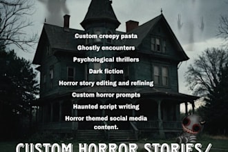 create horror stories, prompts or scripts and edit stories etc