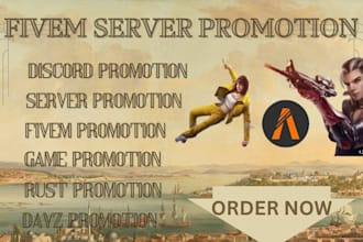 do fivem server promotion  rust  dayz fivem server discord server