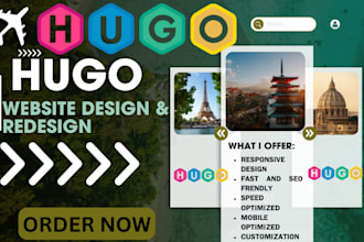 build develop redesign design fast scalable modern hugo website static website