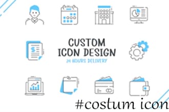 design custom flat icon set for website and app in fast