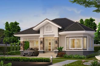 create 3d cgi penthouse interior, 3d architectural design and 3d beach resort