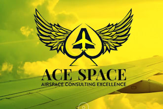 create elegant aviation airplane logo for your business
