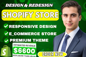 do shopify store design redesign ecommerce website banner build shopify store