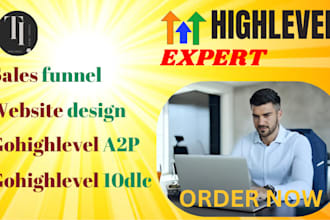 set up your gohighlevel a2p 10dlc, sales funnel, website design, automation, crm