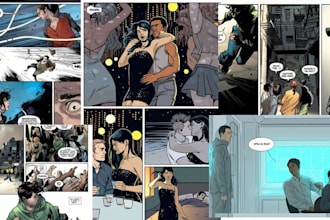 draw comic book, custom illustration, manga, graphic novel as comic book artist