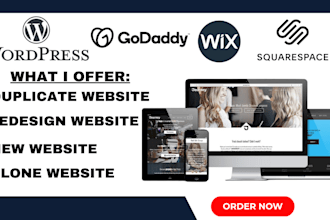 design kajabi wix redesign godaddy wordpress squarespace landing page website