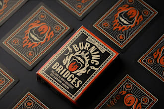 design 52 custom playing card game deck and poker cards or board games, tuck box