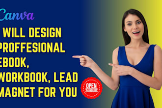 create stunning canva ebook design, workbook, lead magnet , pdf in canva