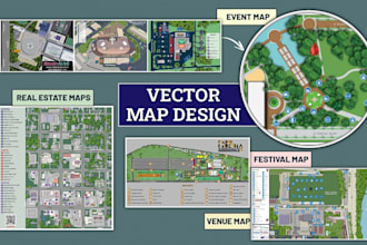 do vector map design for event, festival, city or any custom map illustration