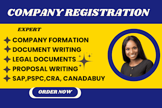 do canada company registration, company formation, and legal document