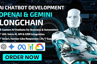 develop ai chatbot using gemini, open ai, llama, gcp, langchain, ghl voice