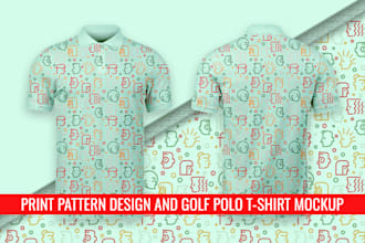 design print pattern golf polo t shirt and mock for you