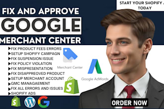 integrate shopify to google merchant center, shopping ads, fix misrepresentation