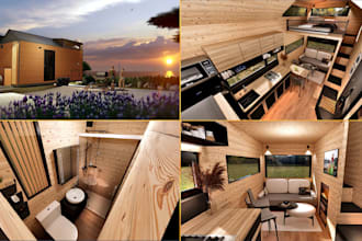 create 3d models tiny house, modular homes, container house