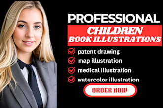 do character illustrations patent drawings map illustrations  and watercolor art