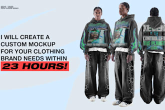 make custom mockup for your clothing brand in 23 hours