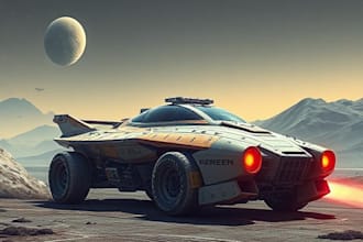 create vehicle and spaceship concept art for you