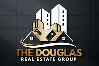 do real estate, property, mortgage, home, building, construction logo design