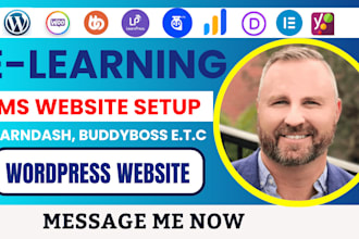 build, design responsive lms website with learndash, moodle or buddyboss and seo