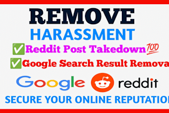 remove harassment and defamation content google tik tok instagram reddit