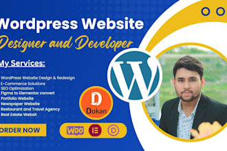 design, redesign, fix wordpress website or wordpress elementor website