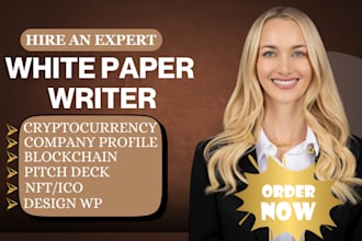 write white paper, crypto white paper, pitch deck, company profile, ico, nft