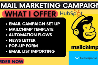 create mailchimp email marketing campaign email automation or landing page