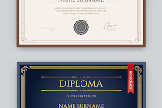 design professional certificates, award certificates and gift vouchers