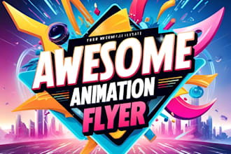 create an awesome animation motion flyer poster for event, party