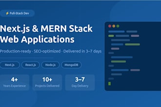build your nextjs or mern stack web application