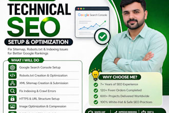 fix technical SEO issues, XML sitemap, robots txt, indexing