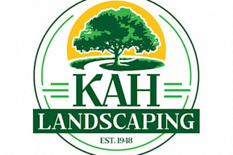 do awesome agriculture landscape lawn care logo design