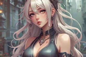 draw kawaii anime illustration, vtuber fanarts for valentine