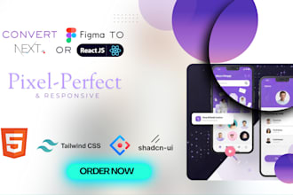 convert figma PSD xd to responsive reactjs nextjs vuejs website with tailwind