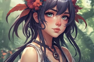 draw anime art and colored manga illustration