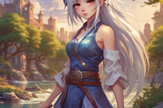 draw anime art and colored manga illustration