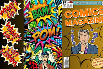 draw retro comic illustration, retro vintage illustration, vintage retro style