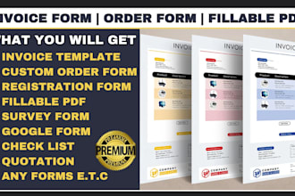 design invoice order form fillable pdf form menu price list quotation letterhead
