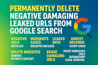 remove, erase mugshots article news negative false bad webpage urls from google