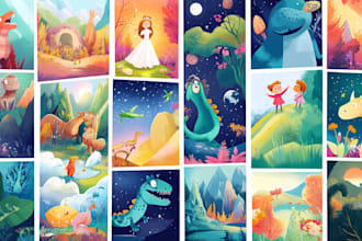 design children book illustration using mid journey ai
