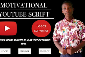 script writing on motivational and self improvement video for youtube channel