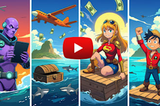 design an eyecatching youtube cartoon thumbnail illustration in any style