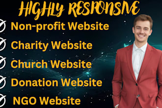 charity website, non profit website, donation, church and ngo website on wix